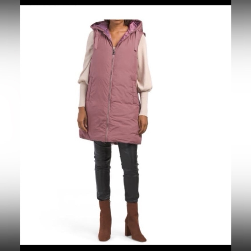 Bernardo Puffer Sleeveless Coat Jacket Mauve Purple Women Size L